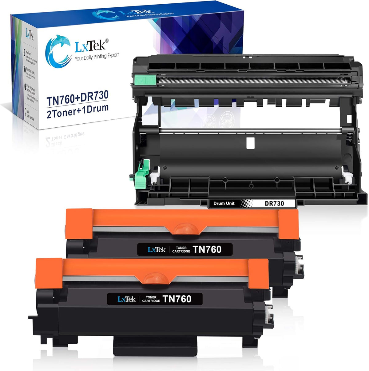 Compatible Toner Cartridge & Drum Unit Replacements for Brother Printer (2 Toner Cartridges, 1 Drum Unit, 3 Pack) N64122