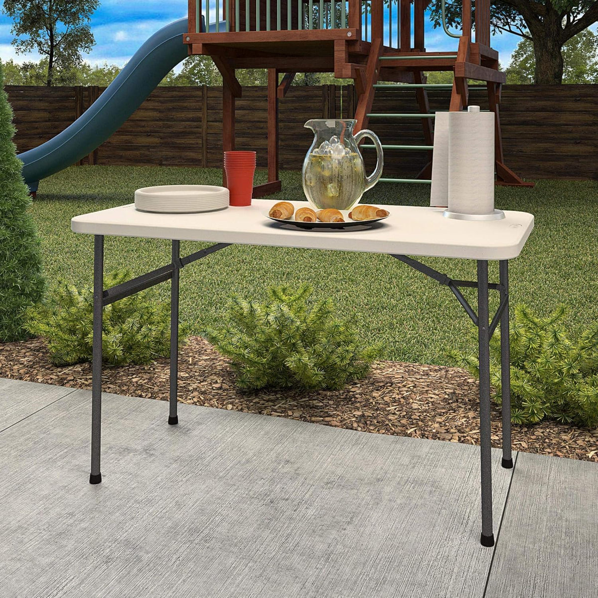 White 4 ft. Folding Utility Table H36108