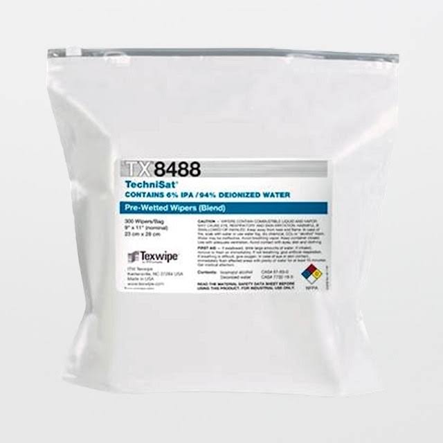 9x22 x 11x22 Cellulose/Polyester Cleanroom Wiper Pre-Wetted 6% IPA T46961
