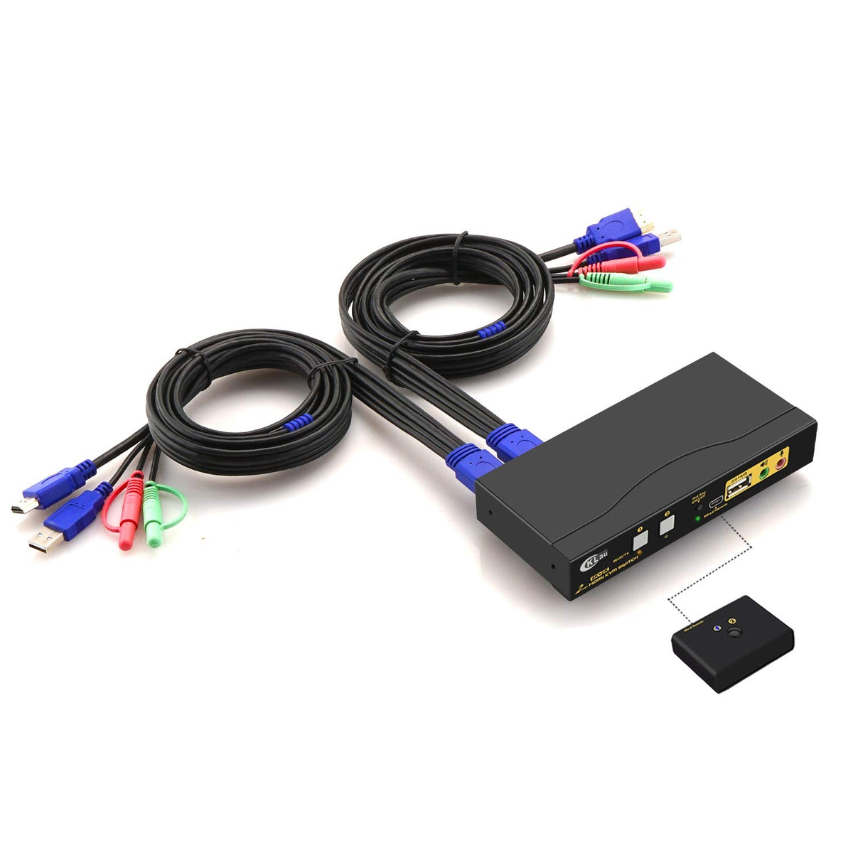 KVM Switch HDMI 4 Port with USB Hub, Audio and 4 KVM Cables P53494