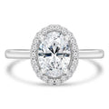 1.25 CTW Oval Diamond Halo Engagement Ring in 14K White Gold A5141