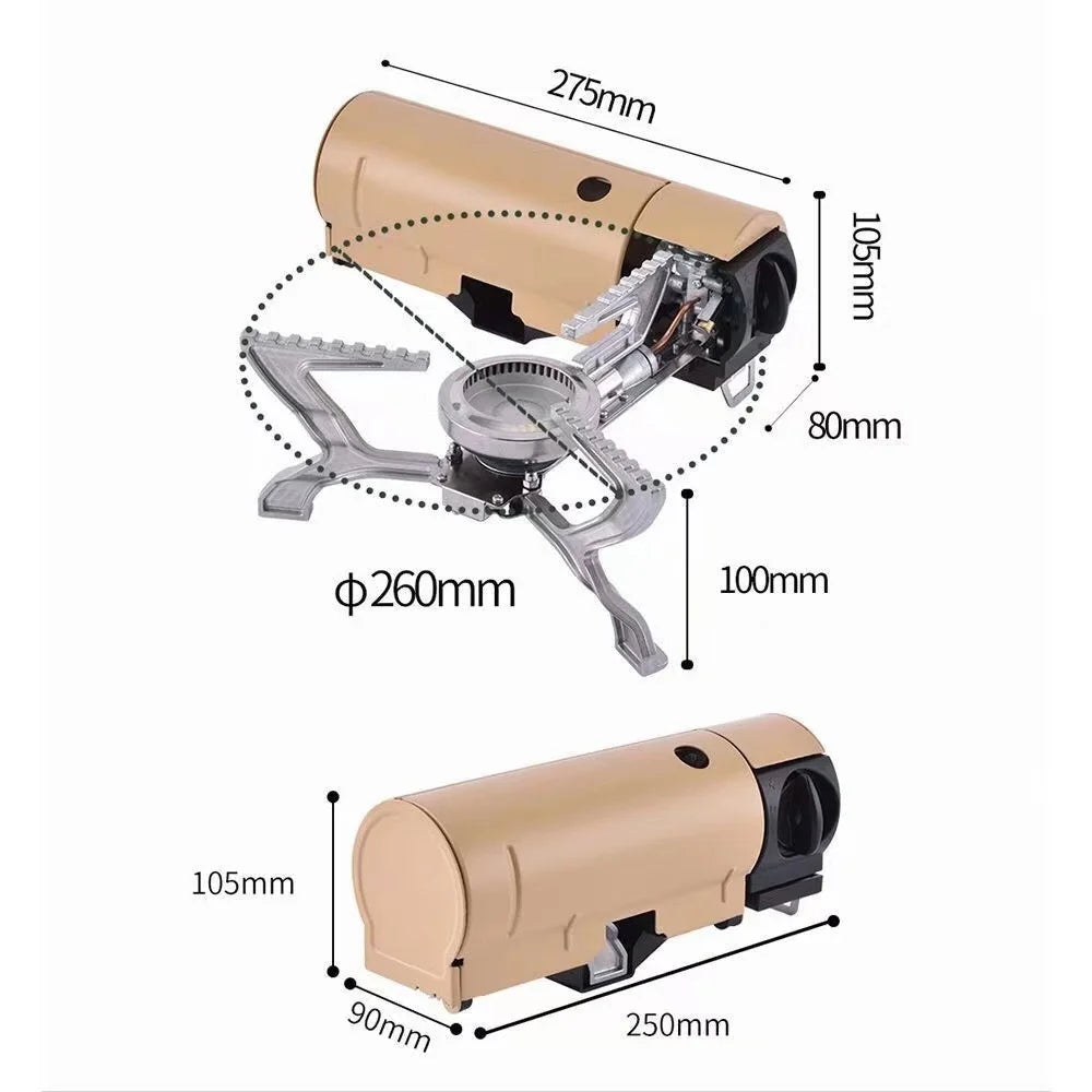 2600W Camping Cassette Stove with Carrying Bag J13452