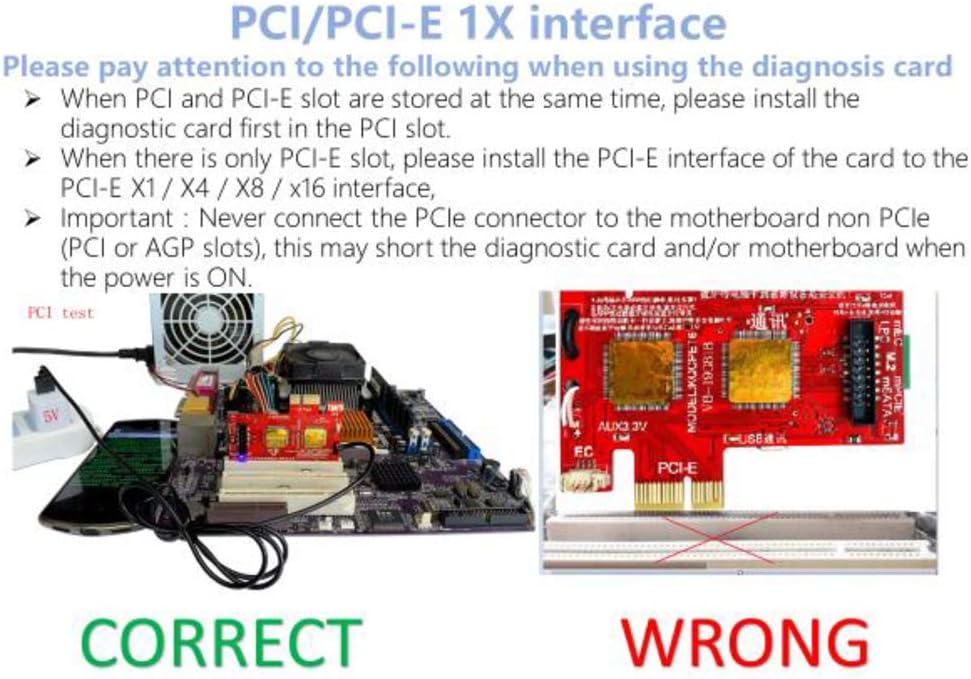 V8 Multifunction Laptop and Desktop PC Post Diagnostic Test Card Y374290