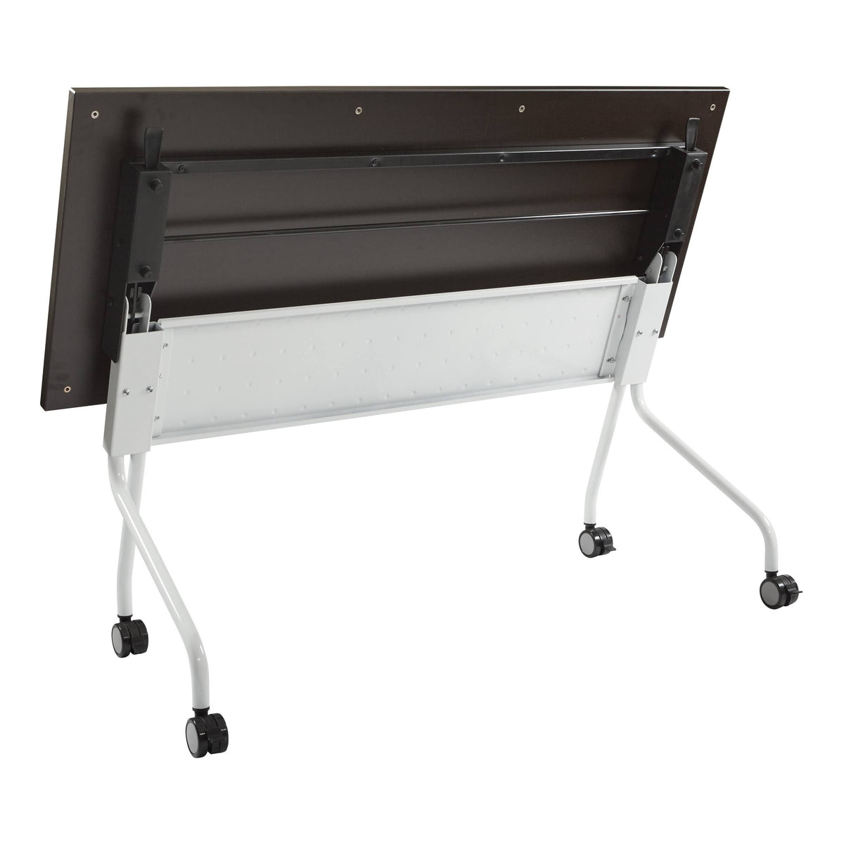 Espresso Flip-Top Training Table 60 x 24 with White Frame Y2731