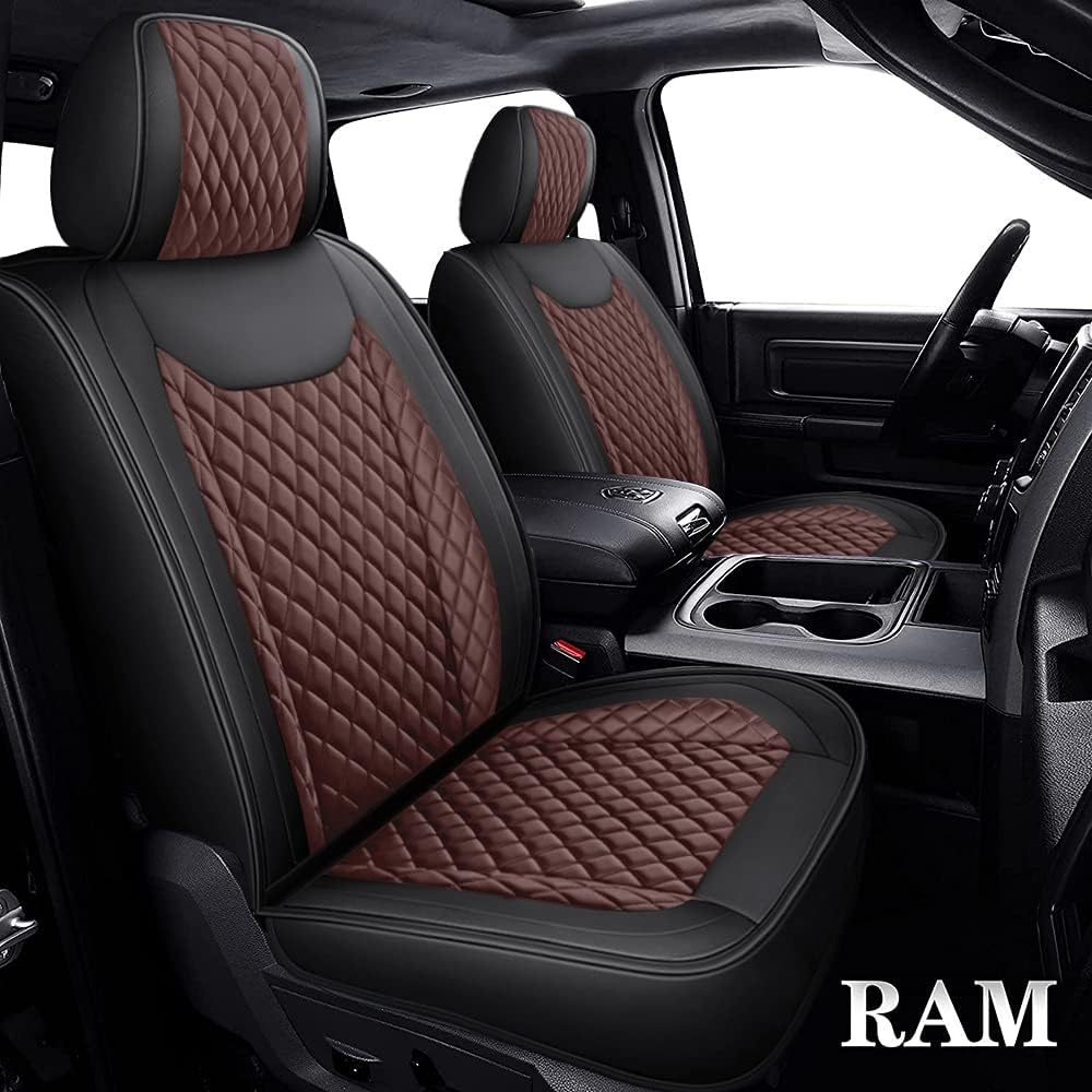 Black Gray Waterproof Faux Leather Full Set Seat Covers Z304