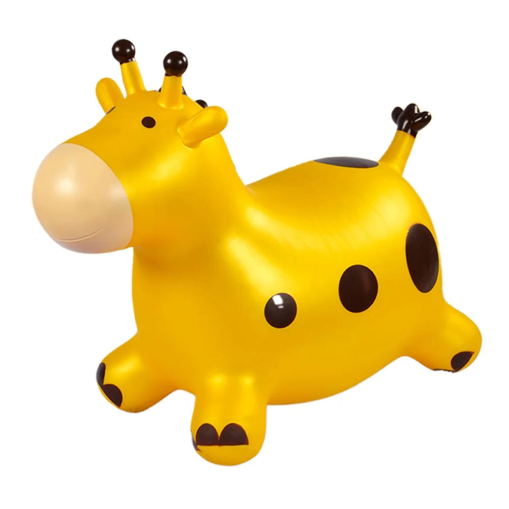Inflatable Bouncing Horse Toy with Air Pump (Yellow) D656
