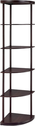 5-Shelf Corner Bookshelf Cappuccino Y77590