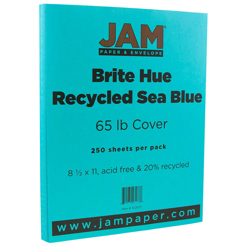 Sea Blue Cardstock, 8.5 x 11, 65lb, 250/Pack M936244