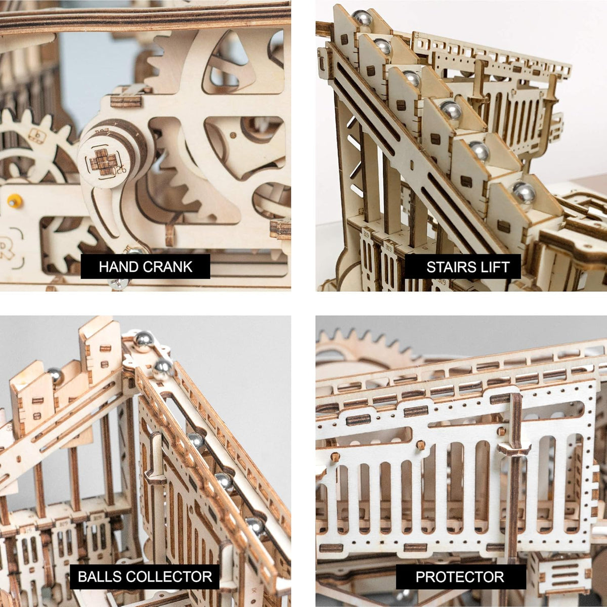 3D Wooden Puzzle Marble Run Model Building Kits Mechanical Puzzle Toy Pack of 2 H71766