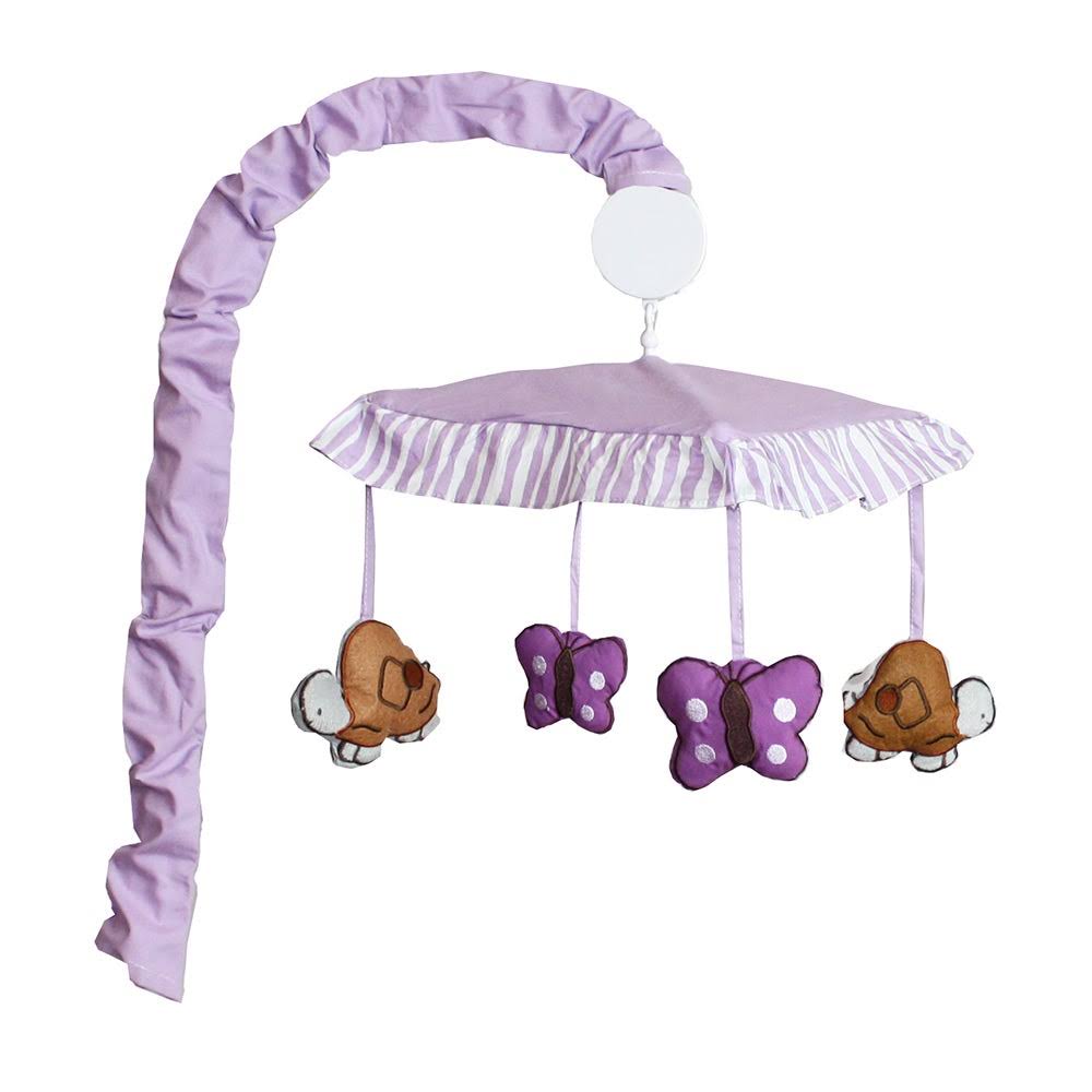 10-Piece Purple Baby Crib Bedding Set with Musical Mobile B72436