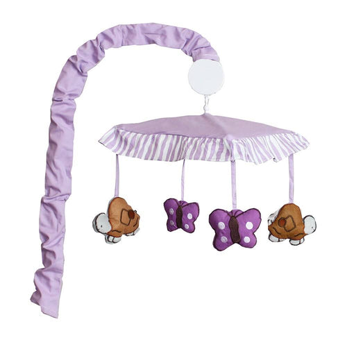 10-Piece Purple Baby Crib Bedding Set with Musical Mobile B72436