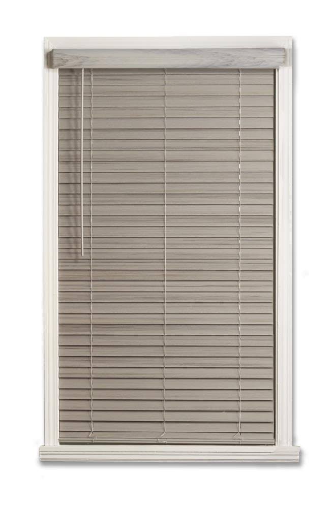 60-in x 48-in Cordless Faux Wood Room Darkening Horizontal Blinds U2608