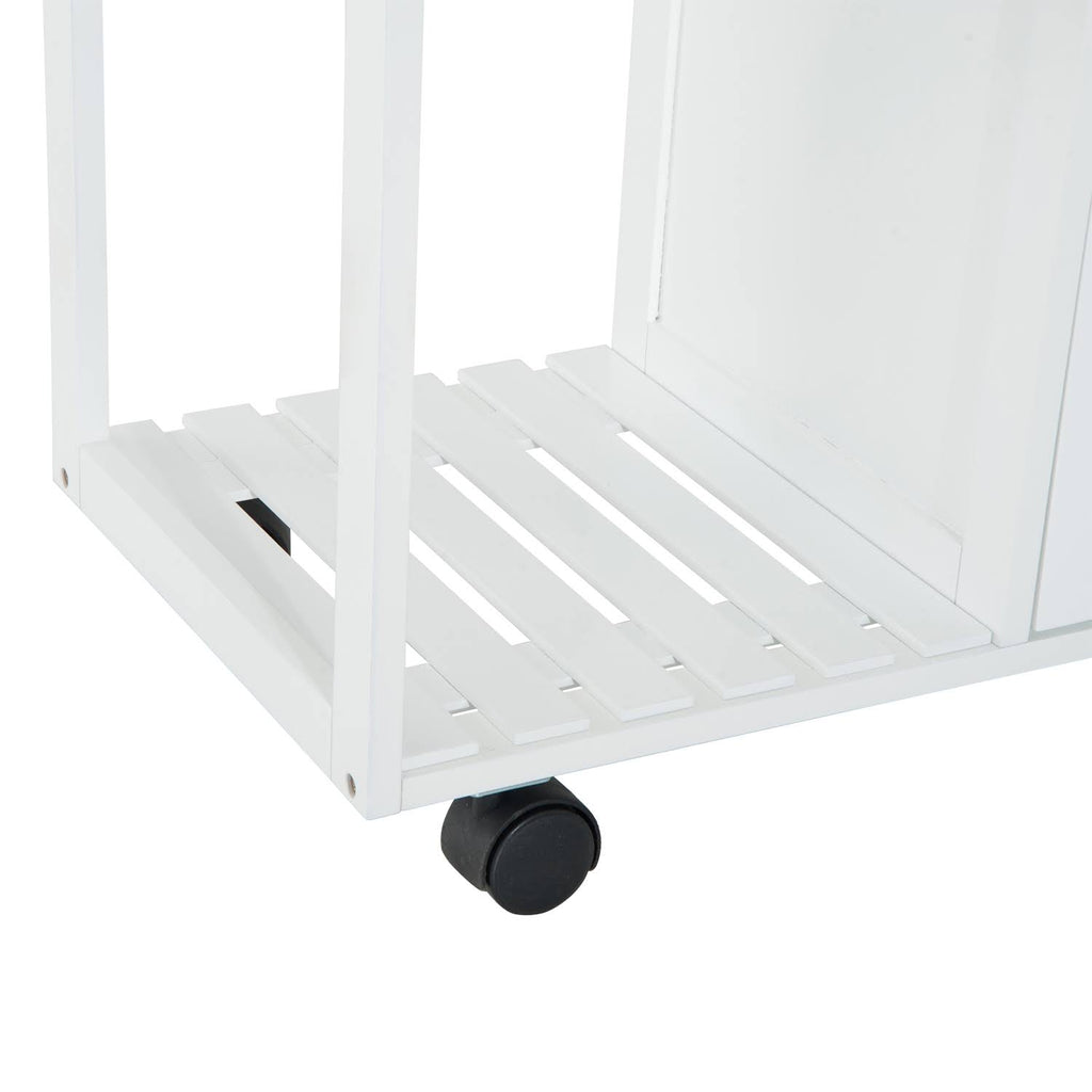 Rolling Kitchen Trolley Serving Cart with Drawers and Cabinet Q68401