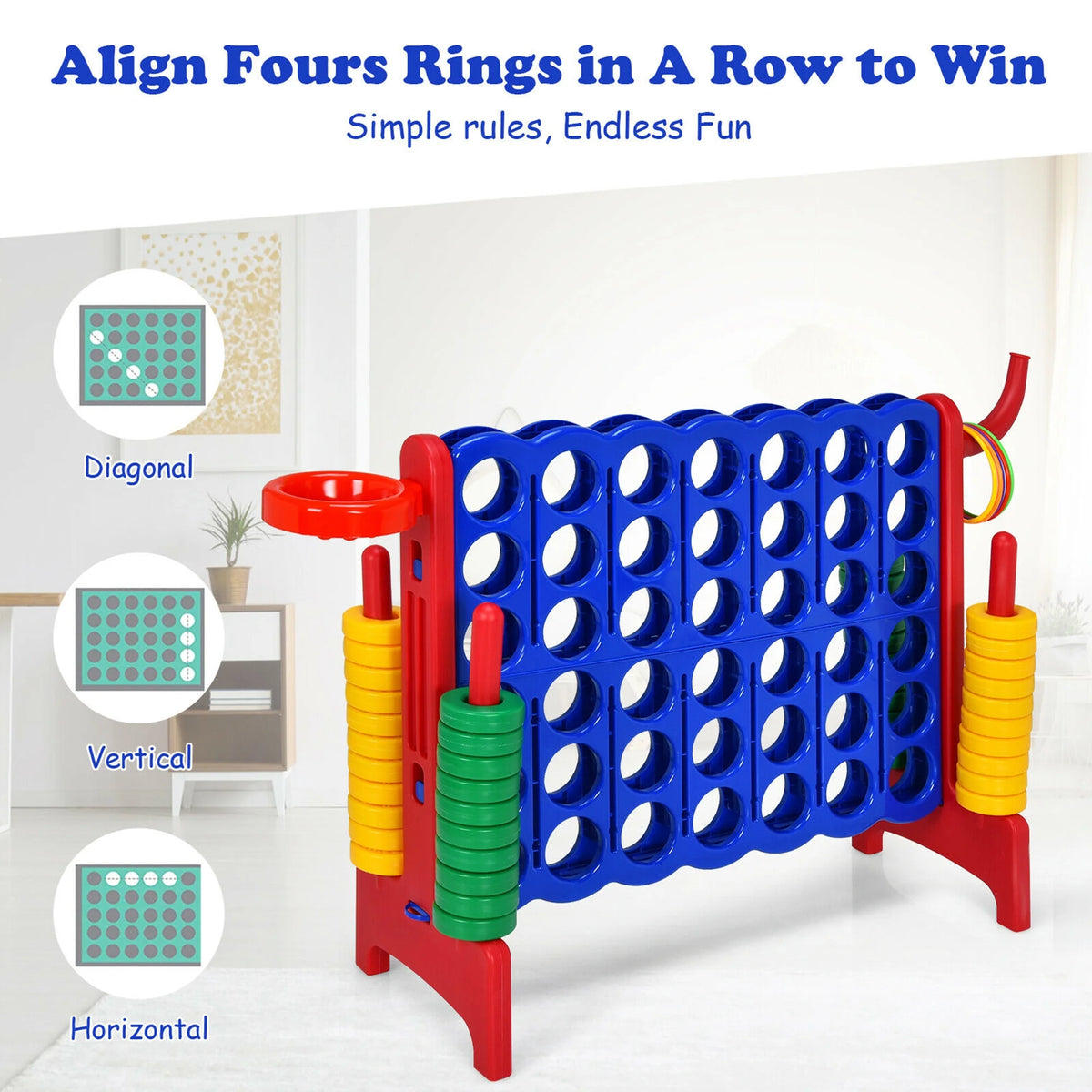 Giant Game Set Basketball Hoop & Ring Game K9475