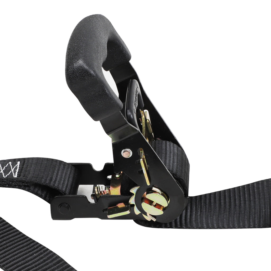 3333Lb Break Strength Cam Buckle Tie Down Straps, 2 Packs, Black Y62320