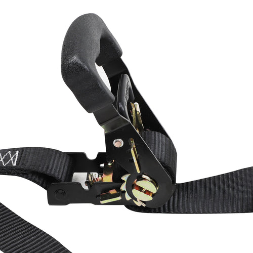 3333Lb Break Strength Cam Buckle Tie Down Straps, 2 Packs, Black Y62320