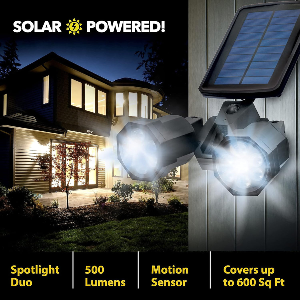 Solar Lights Outdoor with Motion Sensor 14 LED Waterproof Landscape Spotlights Set of 2 C8359