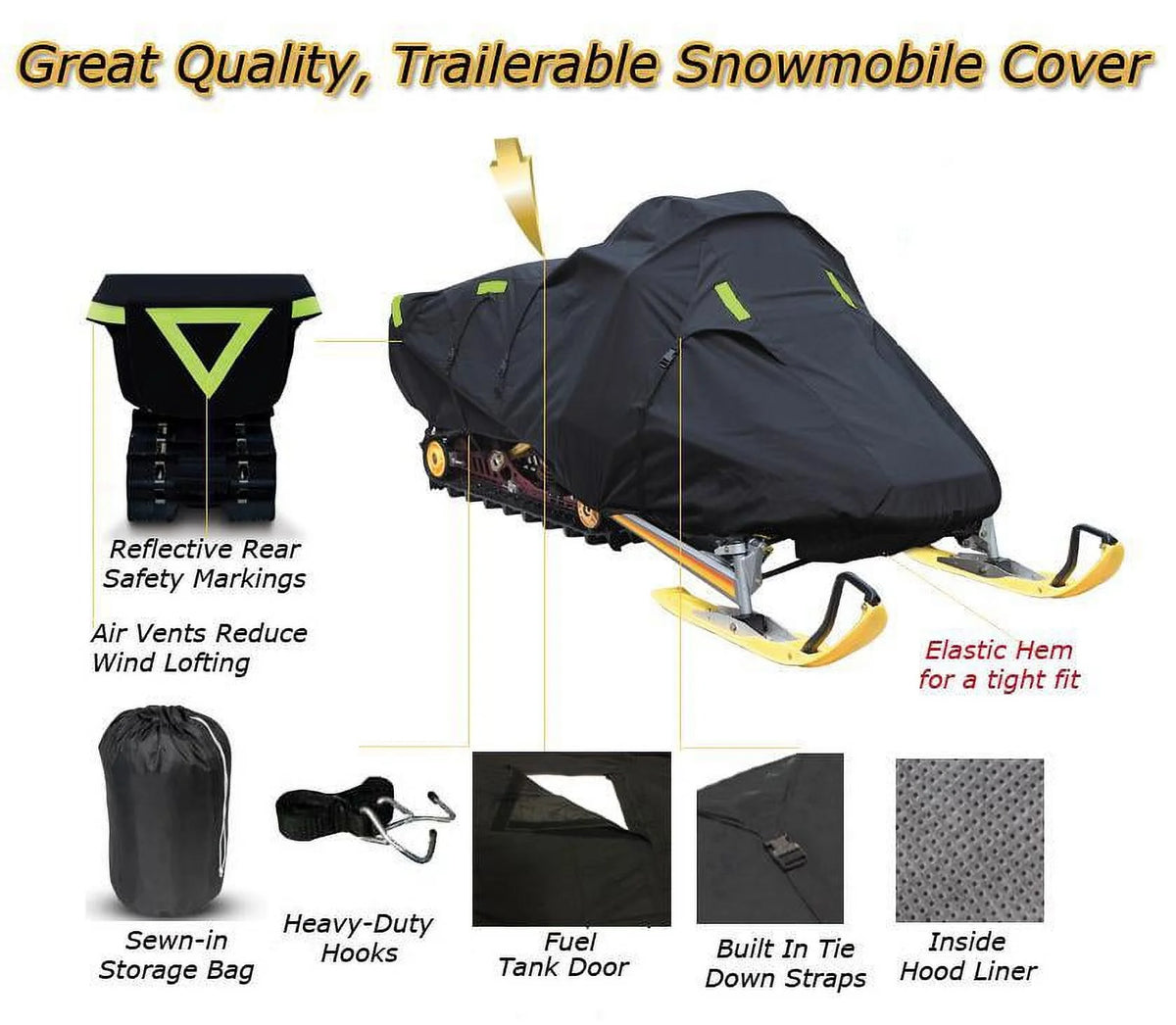 Trailerable 600 Denier Snowmobile Cover E1693