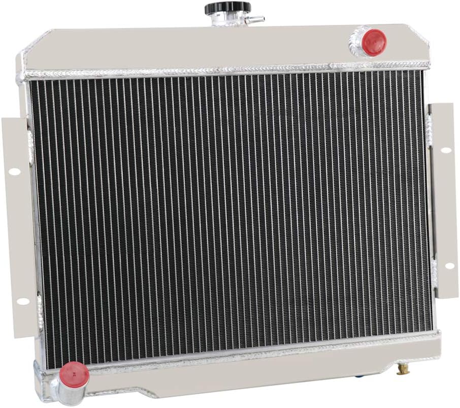 3 Row Core Aluminum Radiator with 2 x 12" Fans and Thermostat Relay Wire Kit for Jeep CJ5 CJ6 CJ7 Scrambler J692