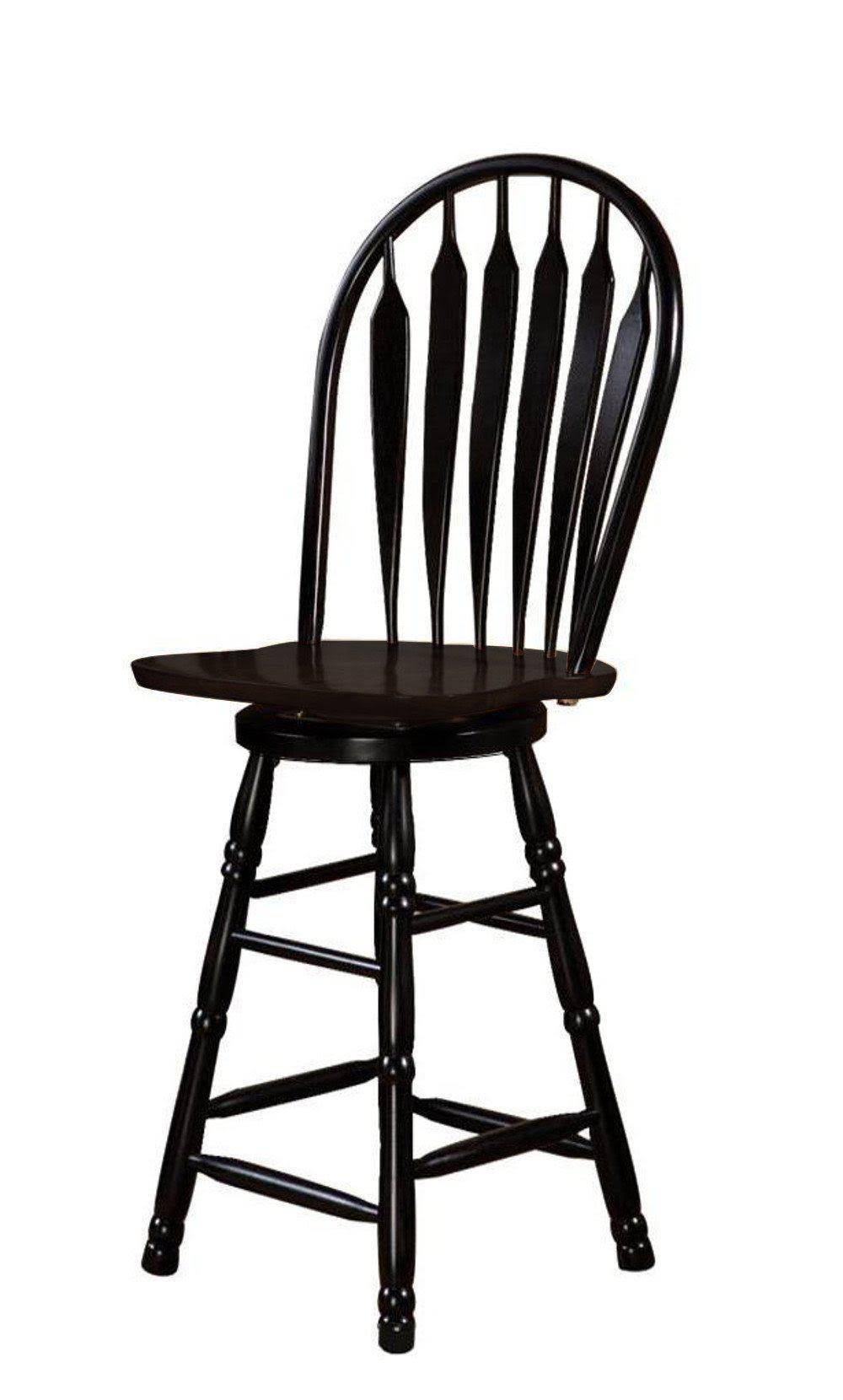Antique Black Swivel Bar Stool T8995