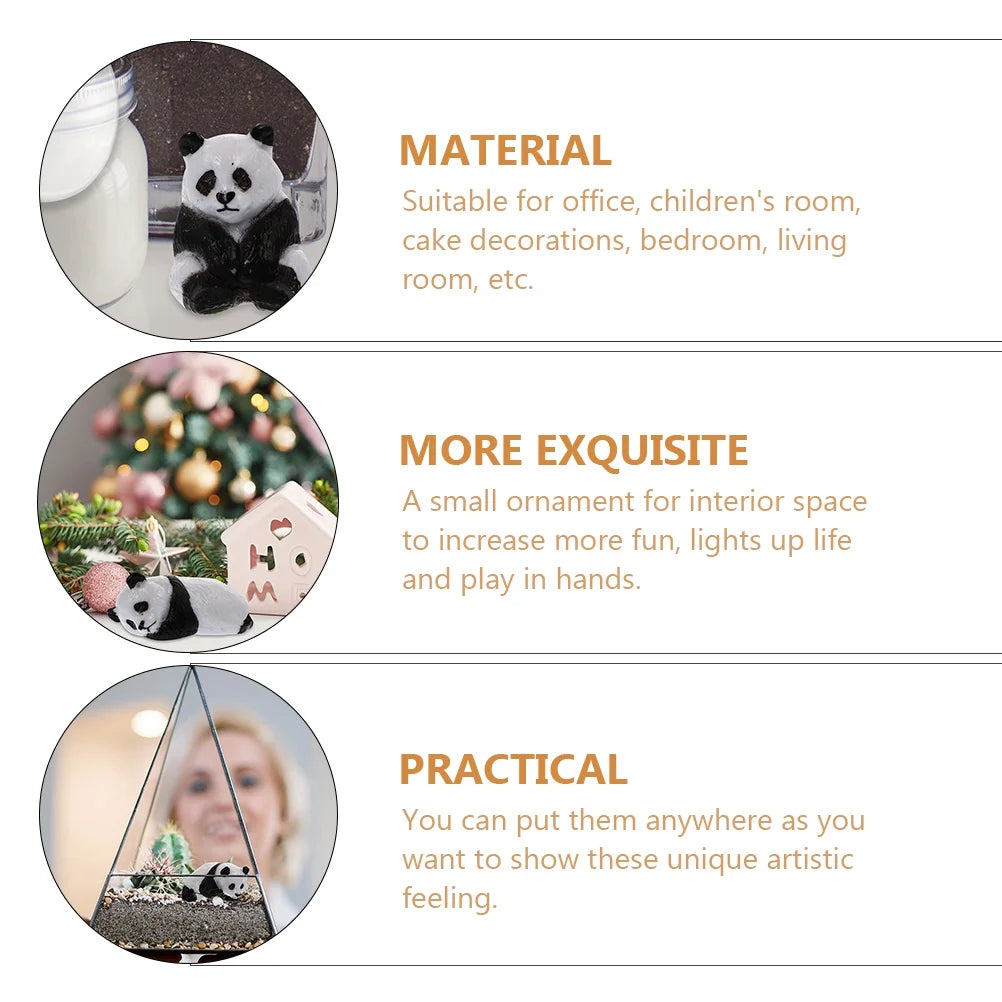 12Pcs Miniature Panda Dolls E505