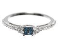 Blue Princess Diamond Solitaire Engagement Ring (0.51 ct) A103