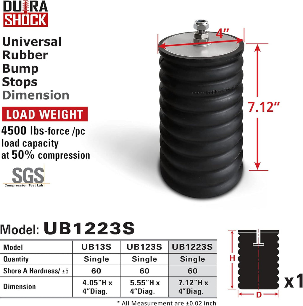 7" Universal Rubber Bump Stop for Truck and RV Suspension Y8856