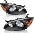 Headlight Assembly Black Housing Amber Reflector Clear Lens U597