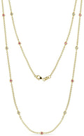 Pink Sapphire and Diamond 13 Stations Necklace 0.35 ct tw 14K Yellow Gold K7958