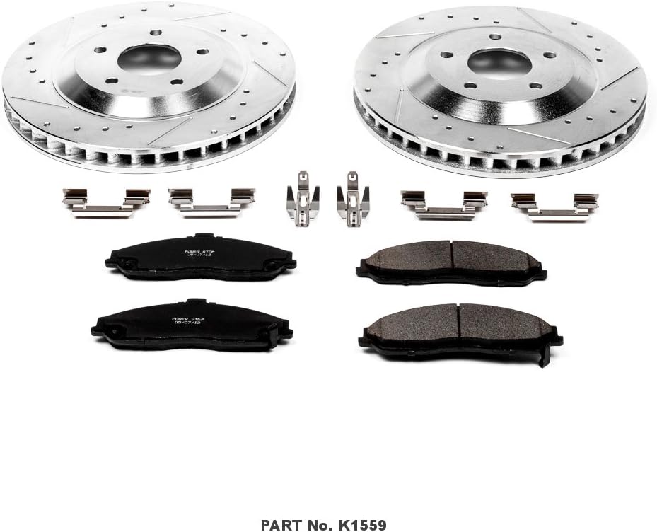 Z23 Carbon Fiber Brake Pads with Drilled & Slotted Brake Rotors Kit P684196