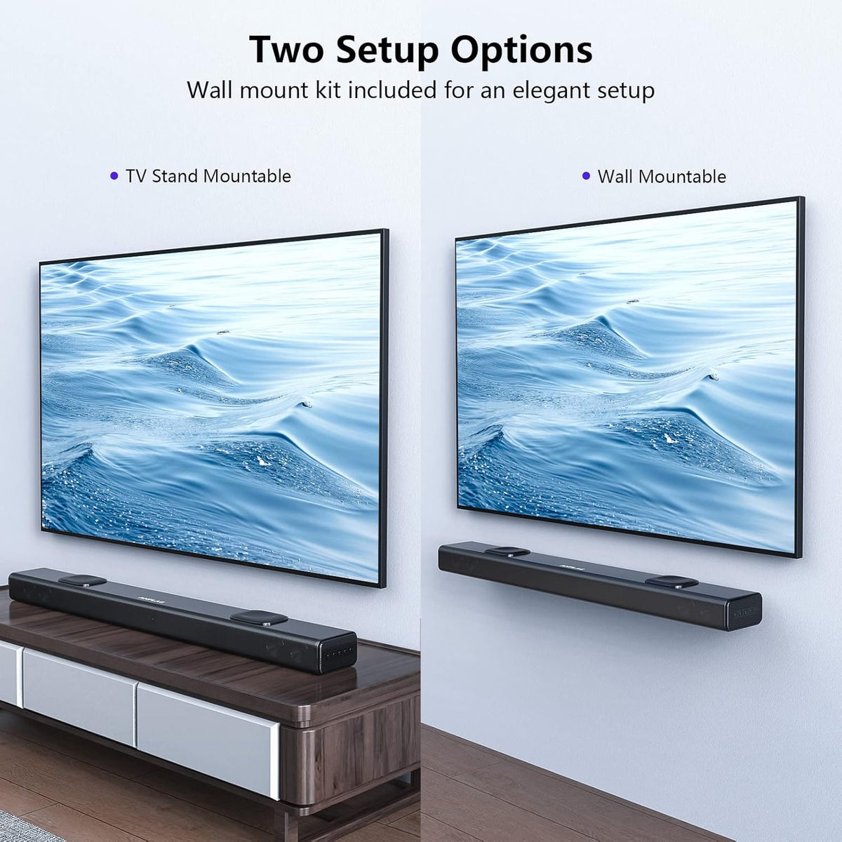 38 Inch Sound Bar with Dual Built-in Subwoofer, 90W, Bluetooth 5.0, Black Z258