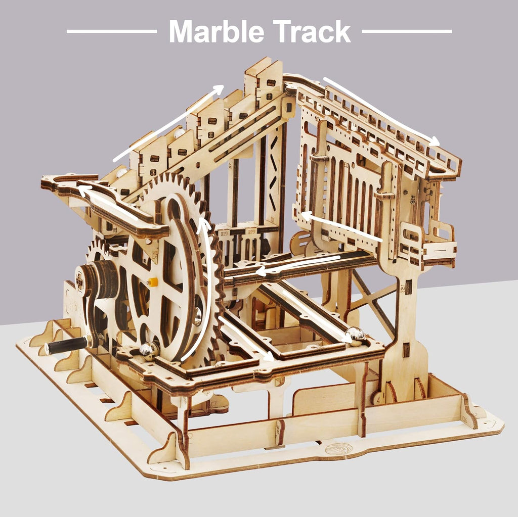 3D Wooden Puzzle Marble Run Model Building Kits Mechanical Puzzle Toy Pack of 2 H71766