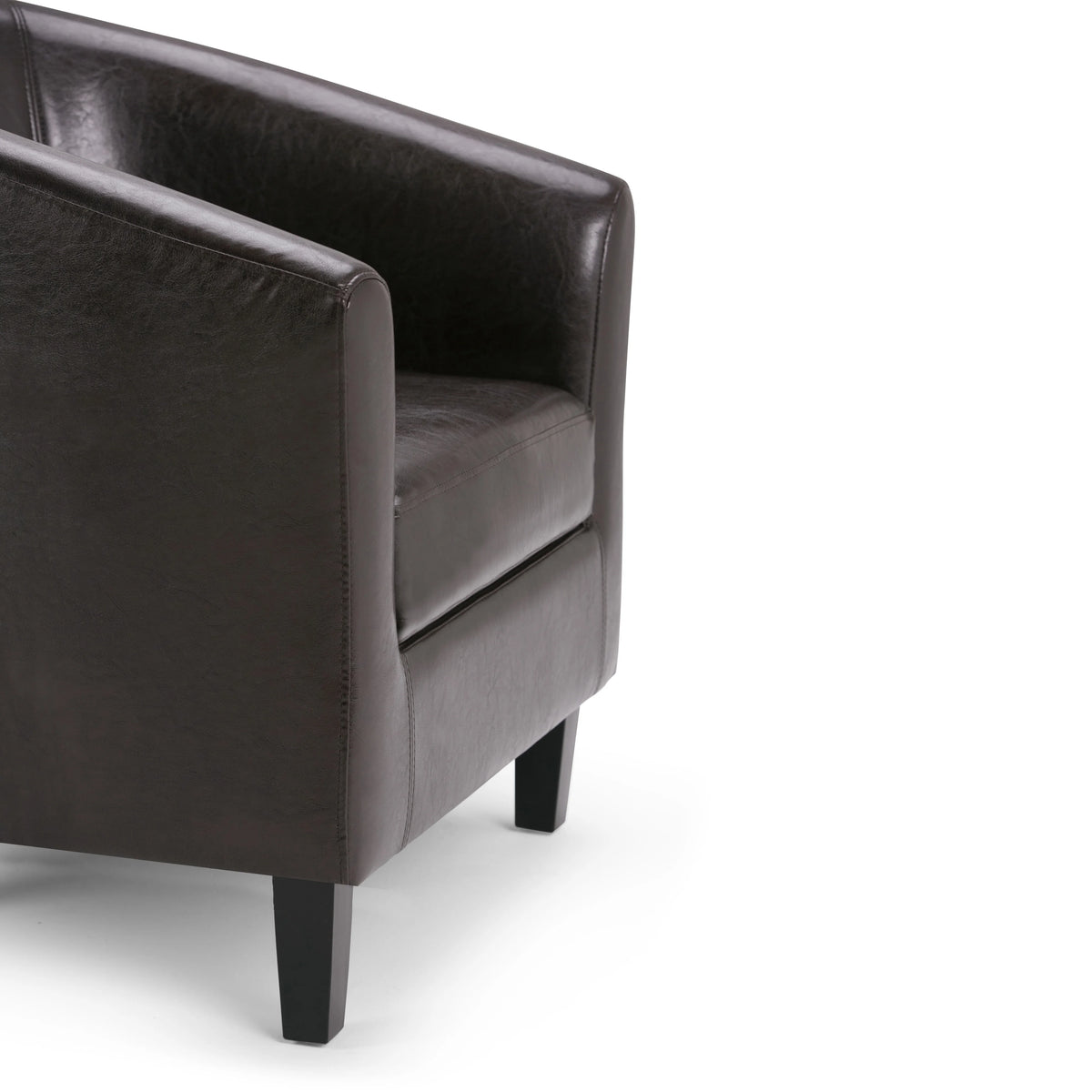 Brown Faux Leather Tub Chair A897934