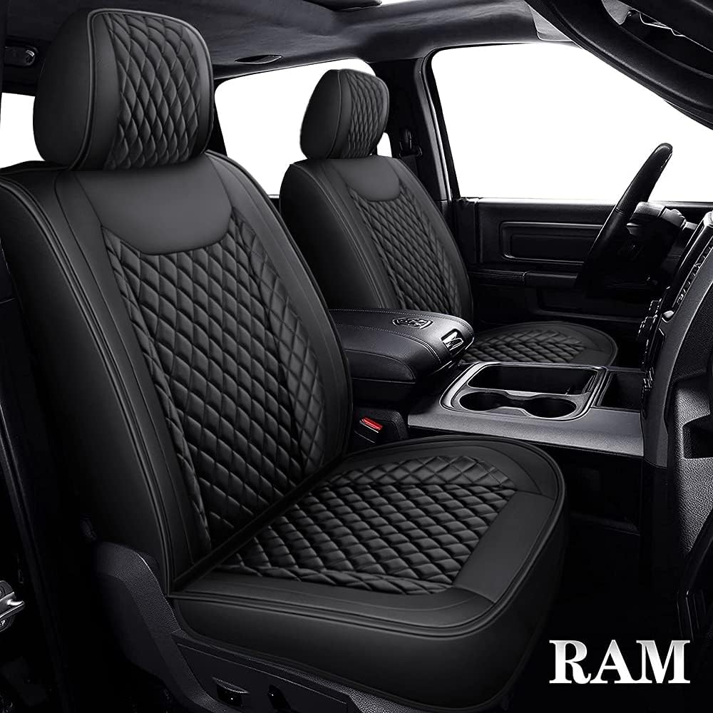 Black Gray Waterproof Faux Leather Full Set Seat Covers Z304