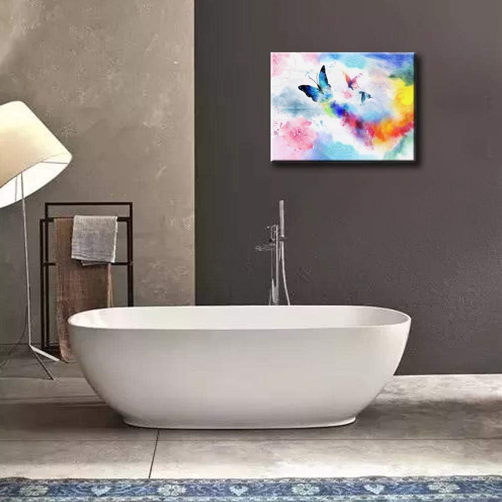 Colorful Butterfly Framed Canvas Wall Art (16'' x 24'') O116