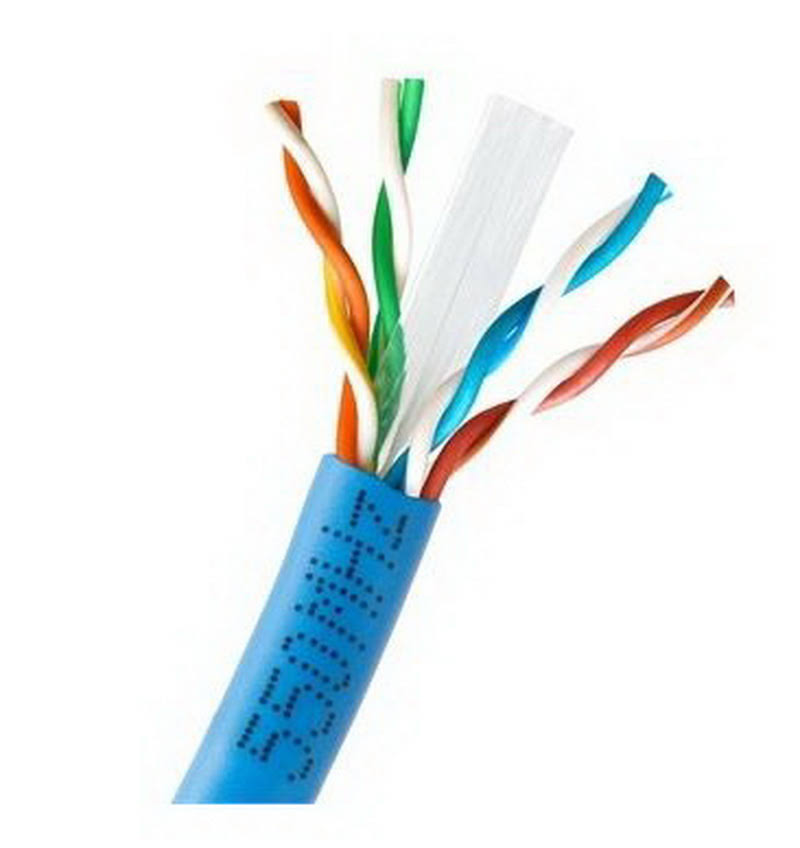 Plenum Cat6 23AWG Solid Bare Copper 1000ft Ethernet Cable Blue Q623739