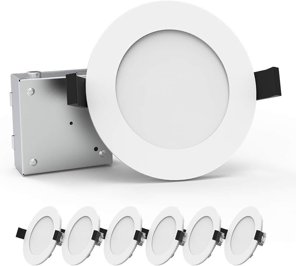 12Pack 6 Inch 12W 80W Eqv 800 Lm Dimmable Ultra Thin LED Recessed Lighting (5000K) D906