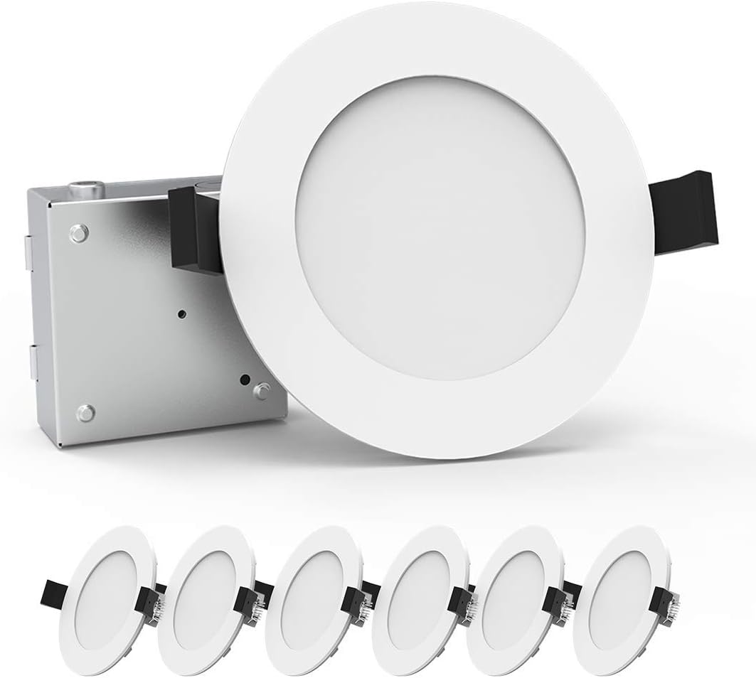 12Pack 6 Inch 12W 80W Eqv 800 Lm Dimmable Ultra Thin LED Recessed Lighting (5000K) D906