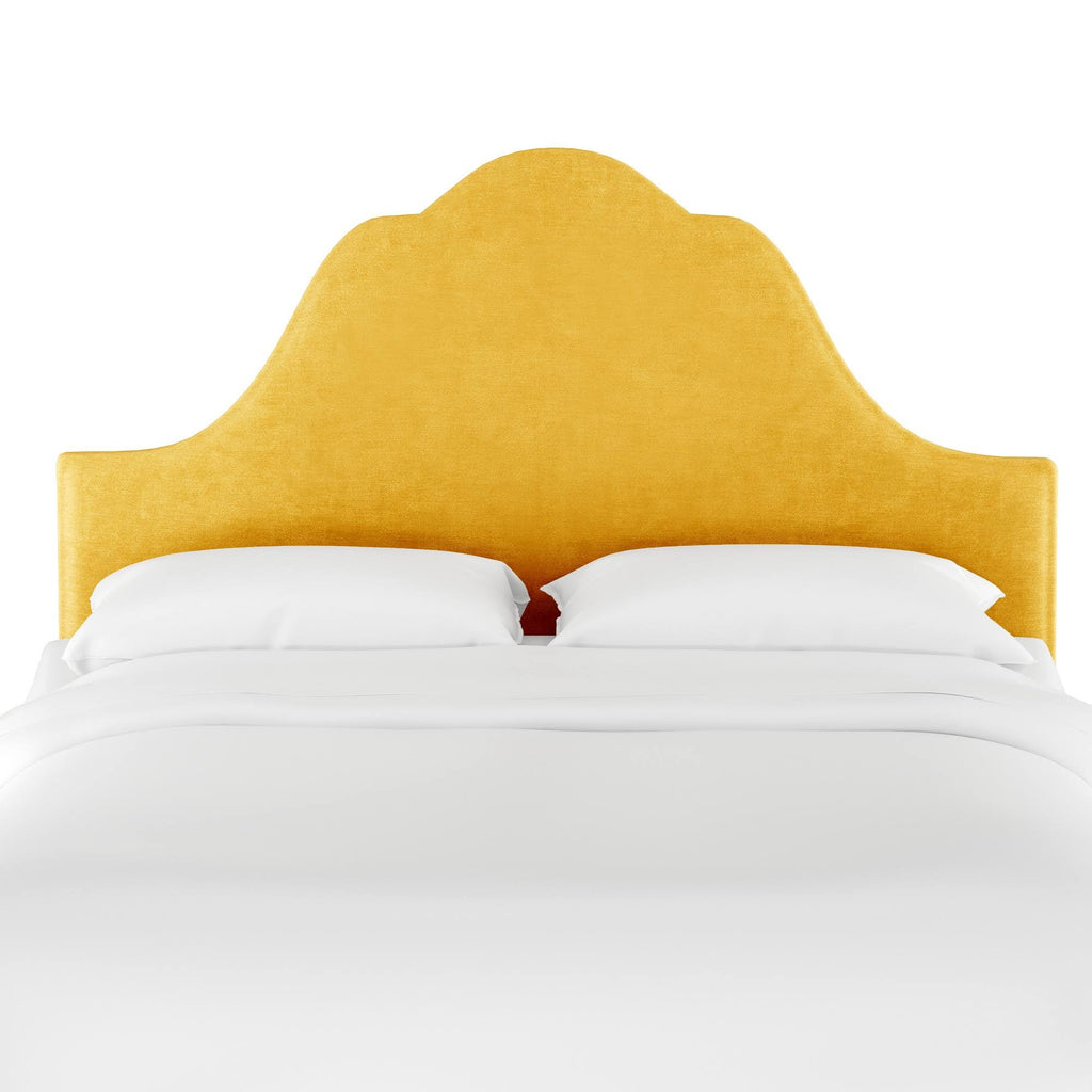 Yellow Velvet Arched Headboard I755