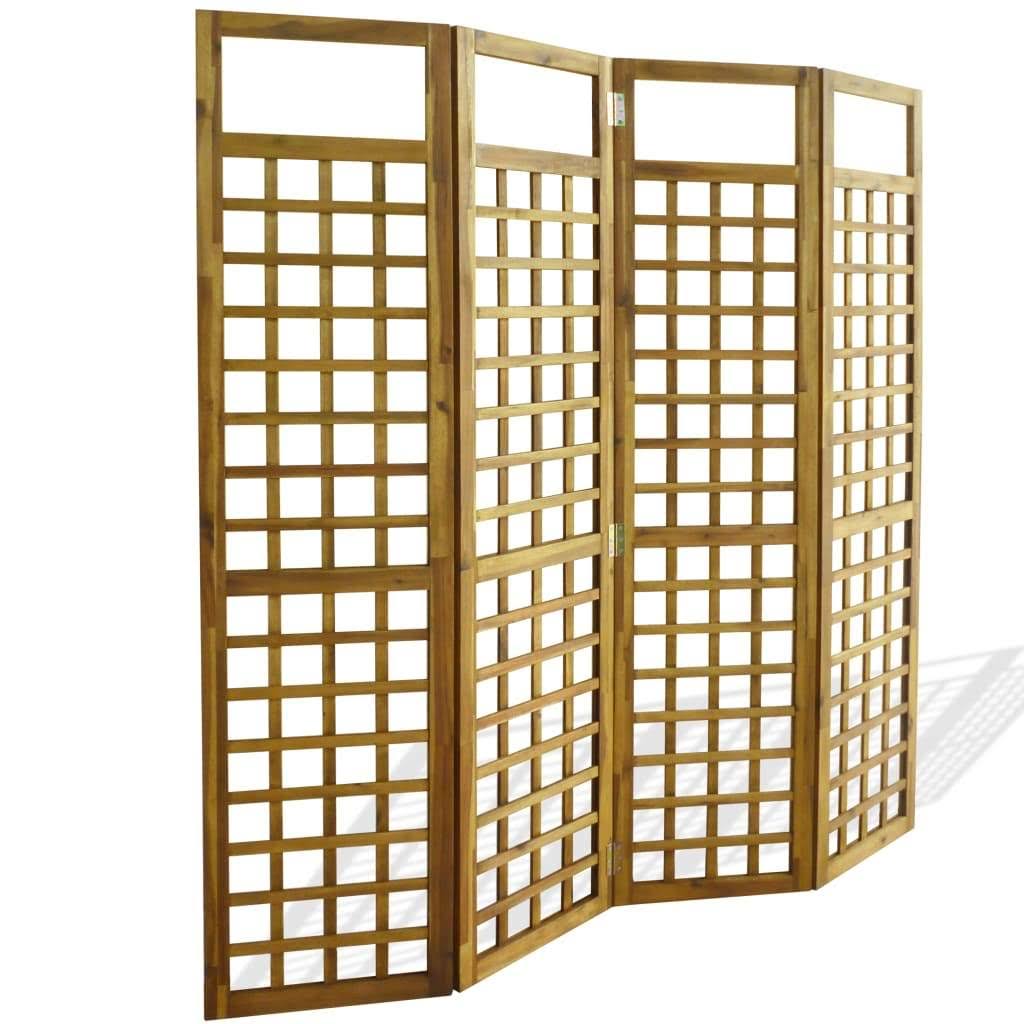 4-Panel Solid Acacia Wood Room Divider P9814