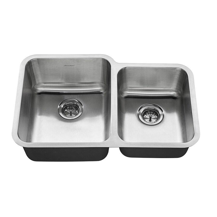 31-in x 20-in Double-Basin Stainless Steel Undermount Kitchen Sink Y8444
