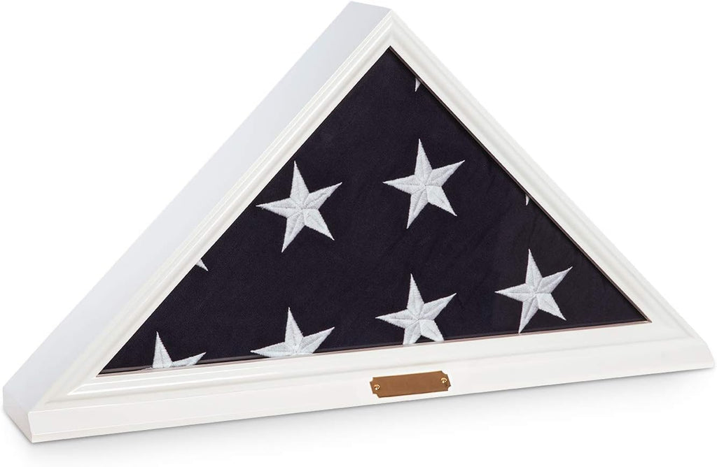 Solid Wood Glass Front Flag Display Case V9207