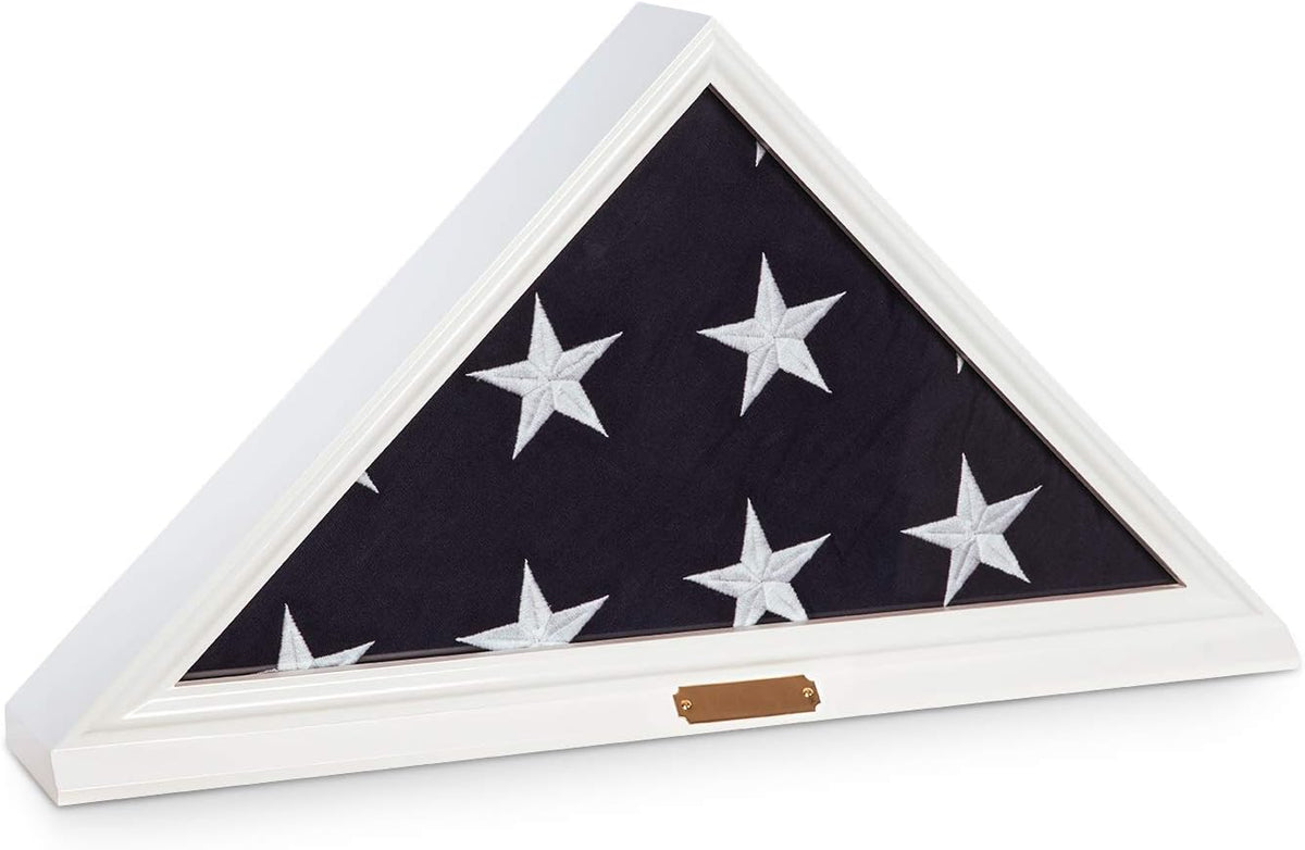 Solid Wood Glass Front Flag Display Case V9207