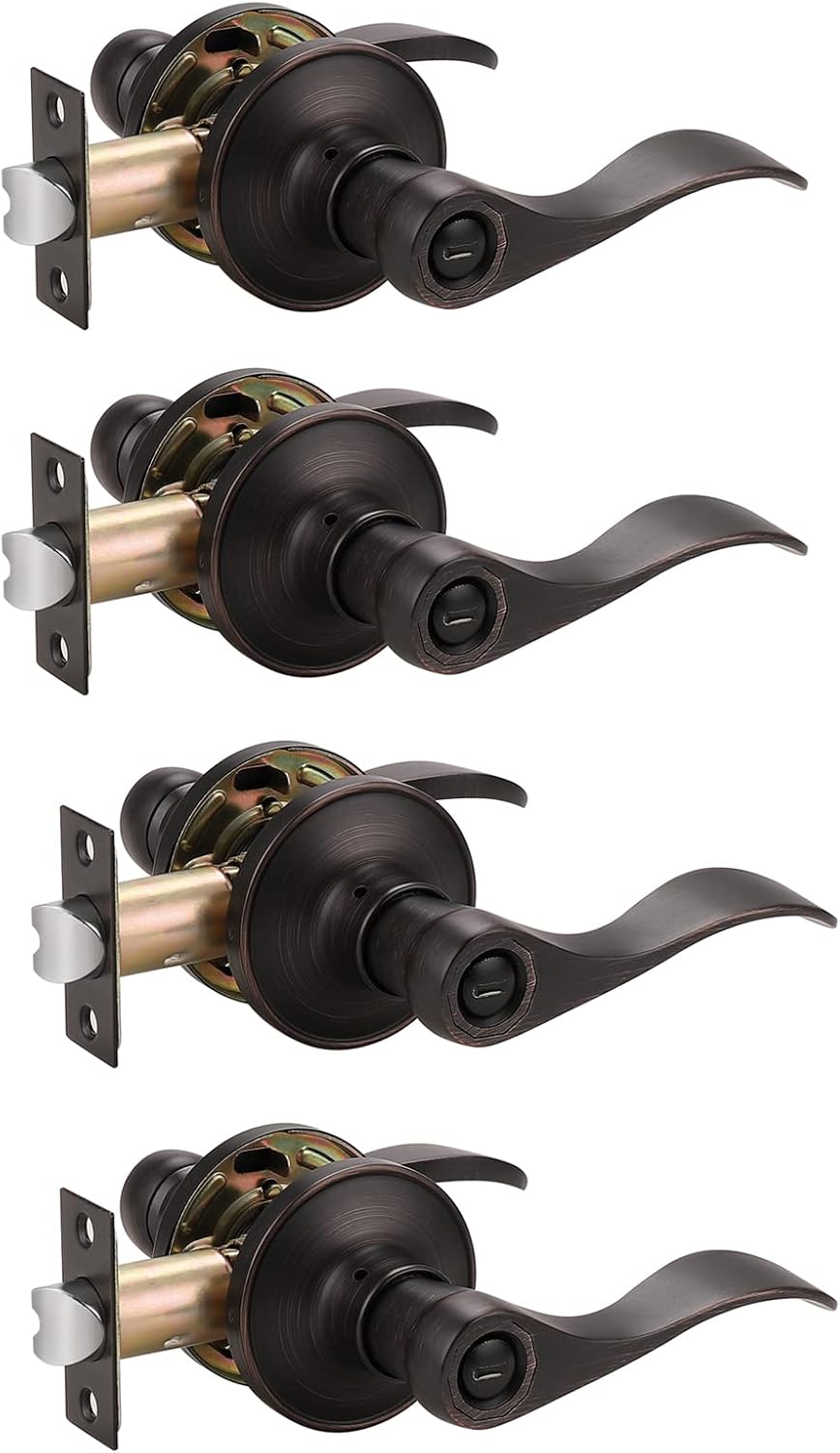 Satin Nickel Privacy Door Levers, 3 Pack E86839
