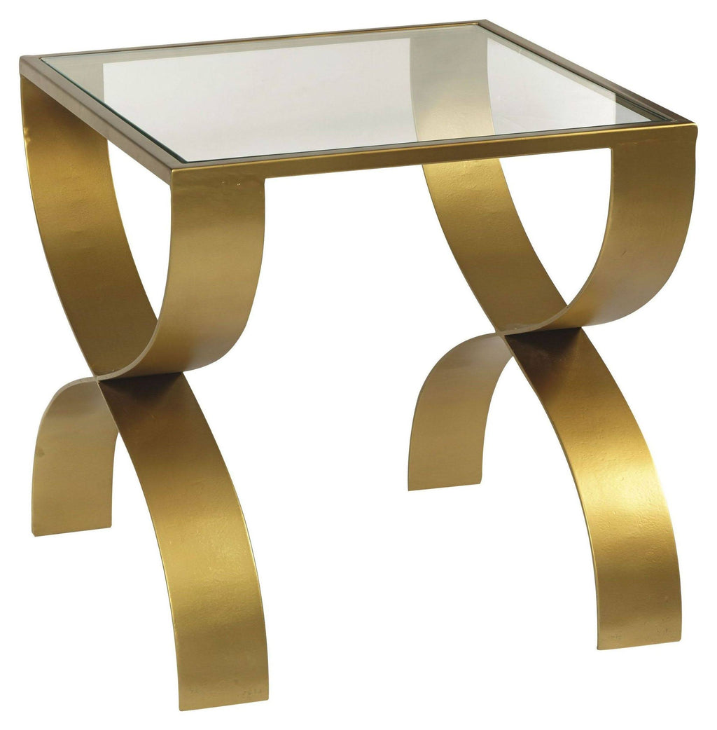 Gold Glass Top End Table I112