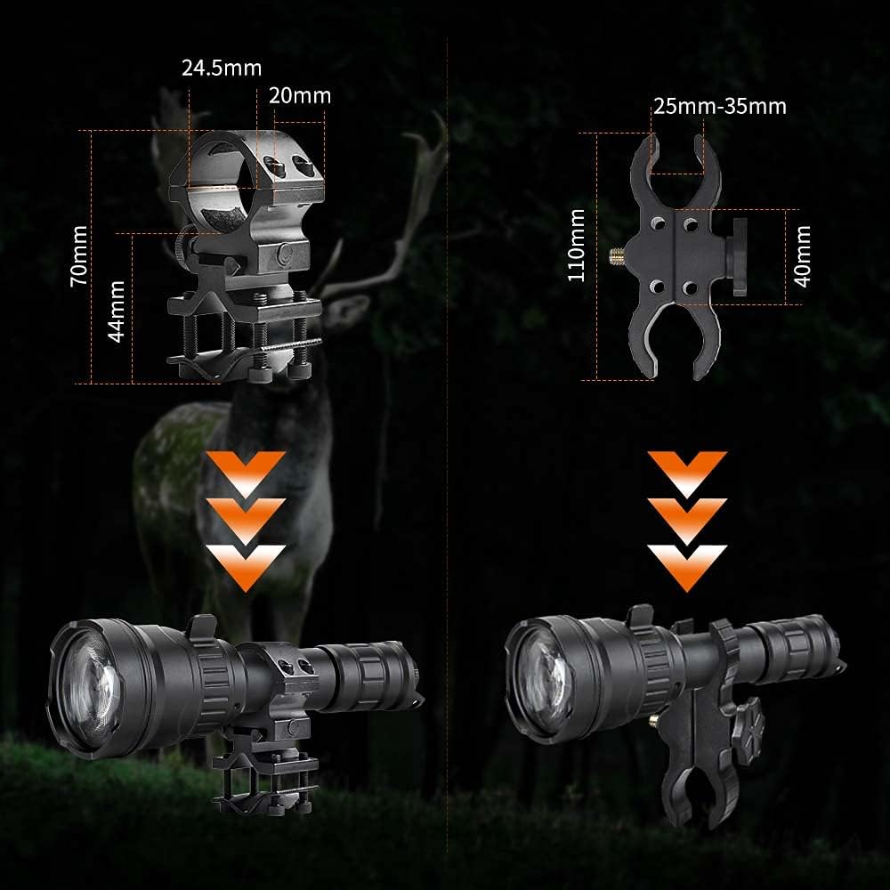3-Color-in-1 Zoomable Hunting Flashlight with Intensity Control O82139
