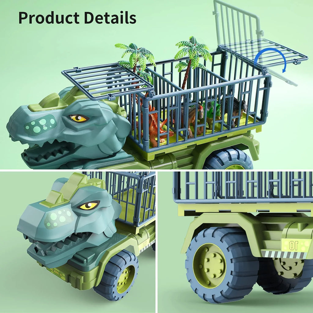 Dinosaur Transport Car Carrier Truck with 15 Dinosaurs K736101