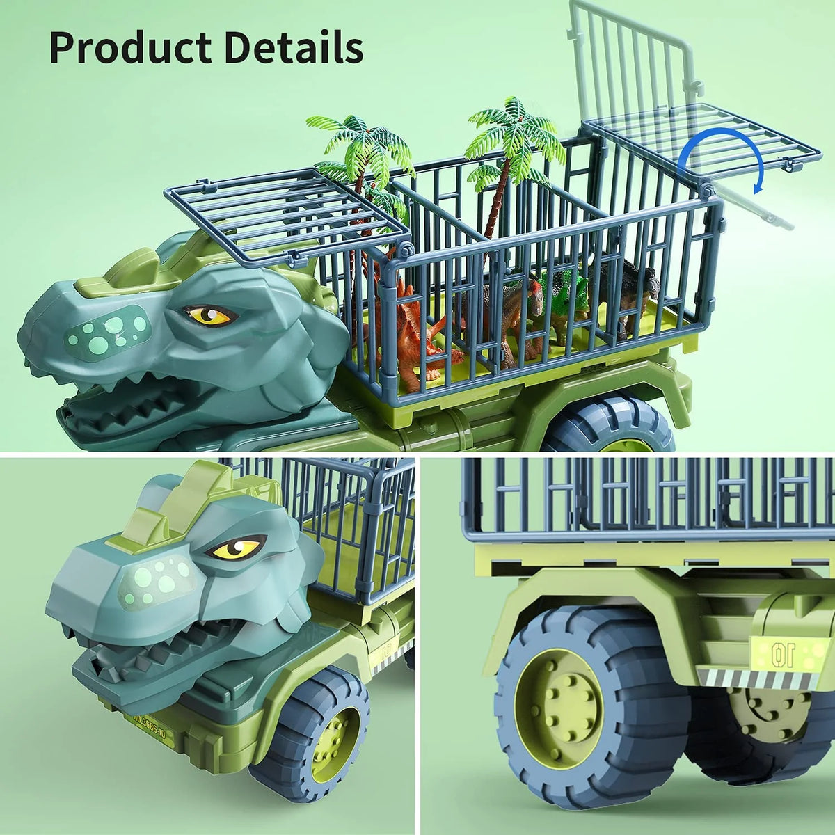 Dinosaur Transport Car Carrier Truck with 15 Dinosaurs K736101