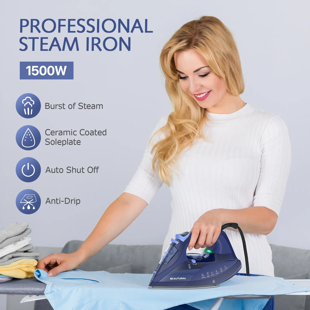 Steam Iron with Thermostat Dial, Self-Cleaning J632181