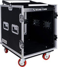 12U Slant Mixer Top Rack Case with Casters A185